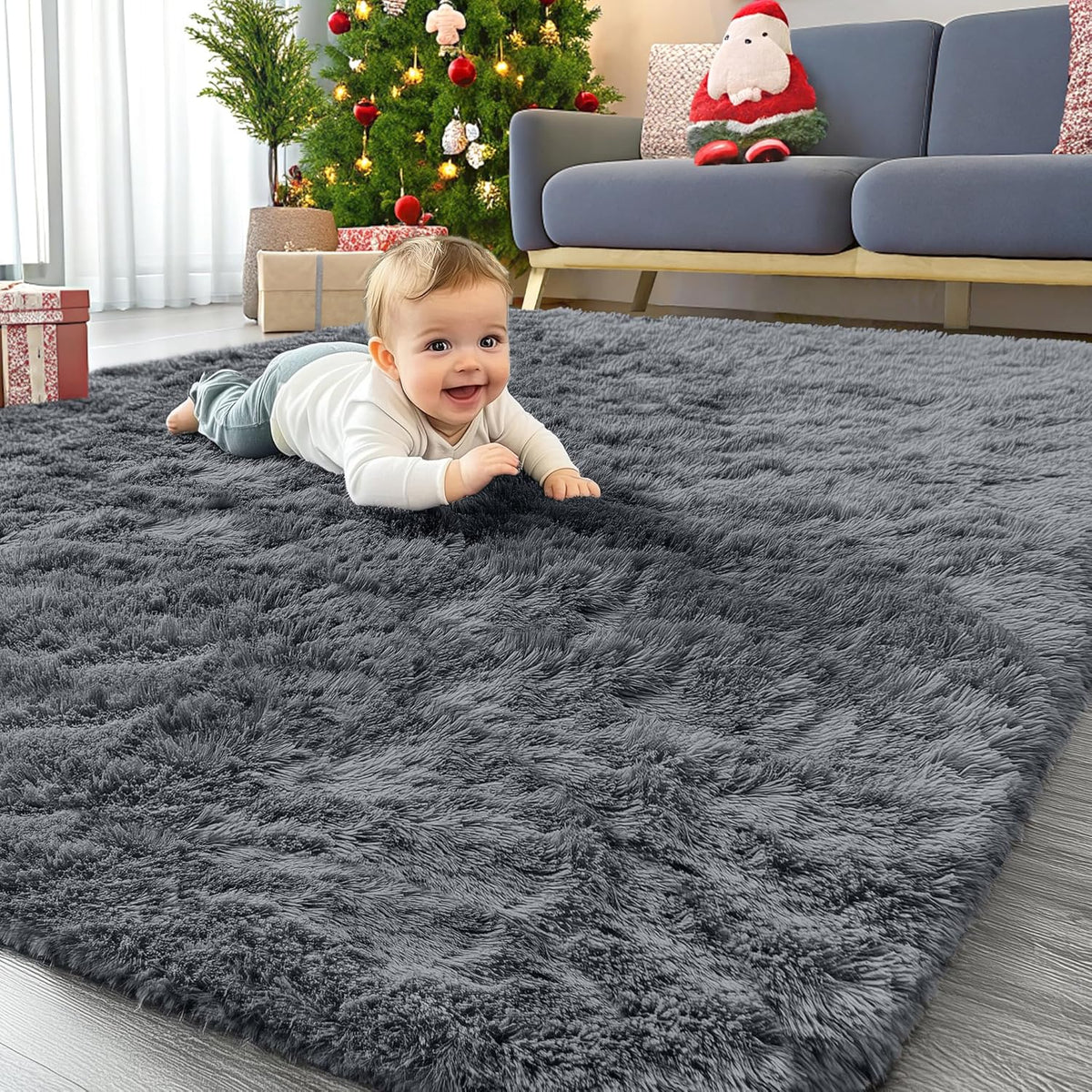 Area Rugs for Living Room Bedroom, Machine Washable 4x5.9 ft Soft Fluffy Shaggy Bedside Rug, Indoor Floor Carpet for Kids Girls and Boys, Dorms, Nursery Rooms, Home Decor Aesthetic